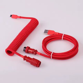Cable espiral rojo para teclado mecánico