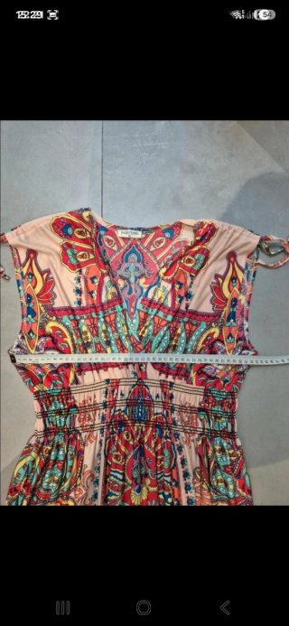 Vestido largo estampado multicolor