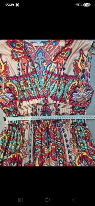 Vestido largo estampado multicolor
