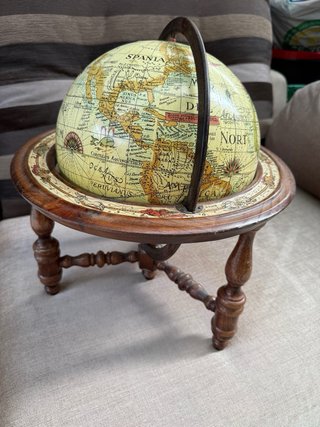 Globo Terráqueo Vintage Madera