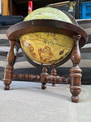 Globo Terráqueo Vintage Madera