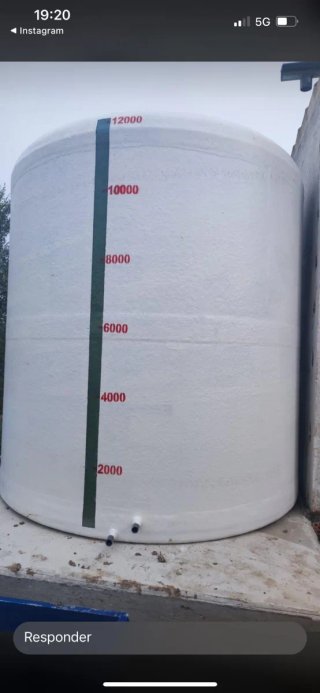 Depósito agua 12.000L poliéster blanco