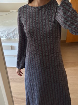 Vestido largo manga larga estampado