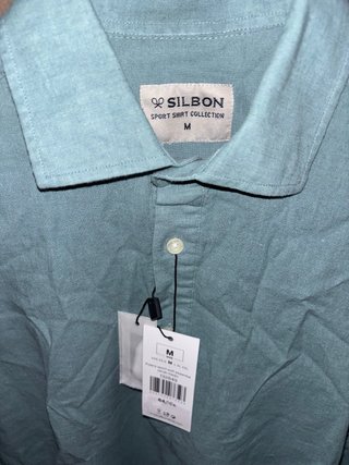 Camisa Silbon Lino verde medio Talla M