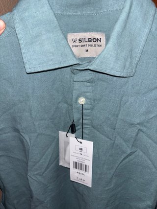 Camisa Silbon Lino verde medio Talla M