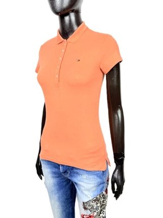 Tommy Hilfiger Polo Donna XXS Arancione Slim Fit