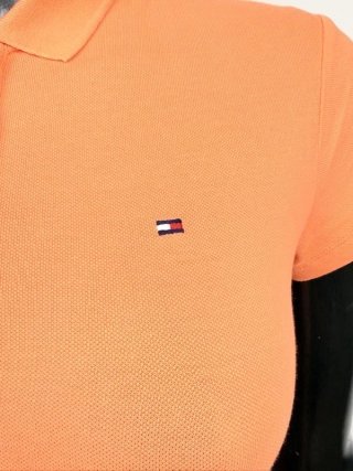 Tommy Hilfiger Polo Donna XXS Arancione Slim Fit