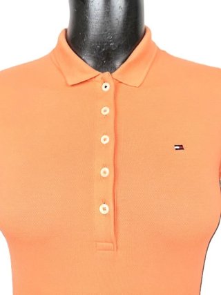 Tommy Hilfiger Polo Donna XXS Arancione Slim Fit