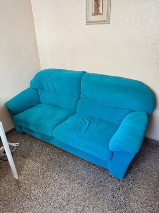 Sofá 2 plazas azul 200 cm