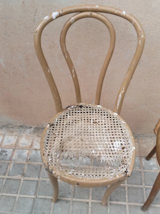 2 Sedie Bistrò Thonet N18 in Legno e Rattan