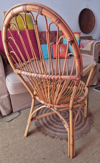 Silla de mimbre artesanal
