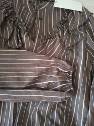 Camisa Zara Rayas Marrón y Blanco