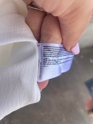 Vestido blanco detalles fruncidos NUEVO de Mango