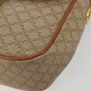 CELINE Macadam Canvas Shoulder Bag PVC Beige Gold