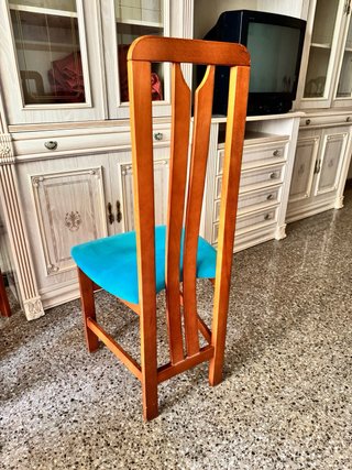 Mesa redonda madera extensible + 4 sillas