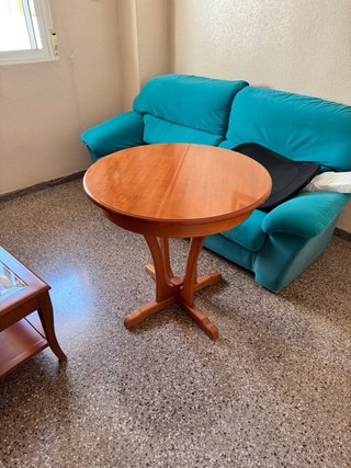 Mesa redonda madera extensible + 4 sillas