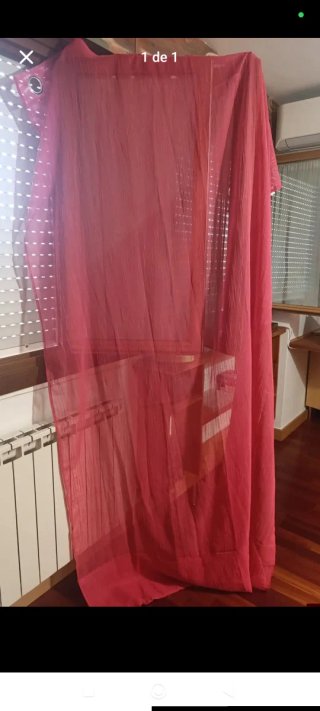 Cortina rosa de tela