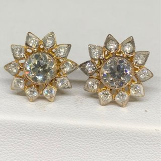 Pendientes Oro 18K Diamantes Naturales