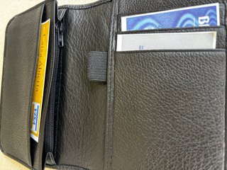 Cartera/tarjetero piel negro hombre