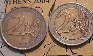 2 Euro Grecia 2002 con S nella stella 2 monete