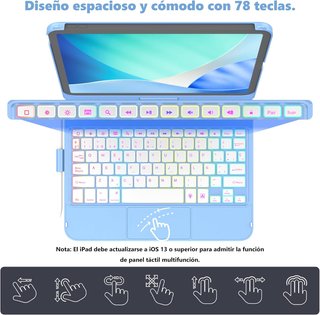 Funda Teclado para iPad, 360° Rotable,