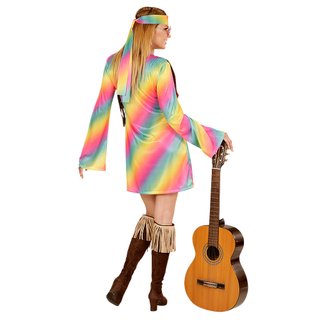 Costume Hippie Donna Taglia Unica Arcobaleno