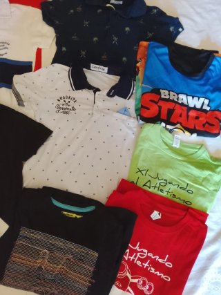 Lote Ropa Niños Camisetas Varias talla 6_8 años