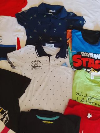 Lote Ropa Niños Camisetas Varias talla 6_8 años
