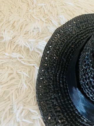 Sombrero Canotier Paja Negro