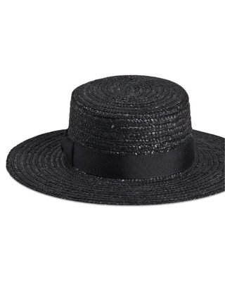 Sombrero Canotier Paja Negro