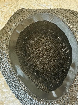 Sombrero Canotier Paja Negro