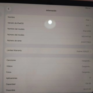 iPad A16 128GB 100% de batería