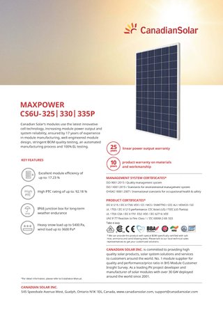 6 Paneles Fotovoltaicos 330W