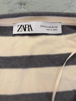 Cardigan Zara Rayas Talla XXL