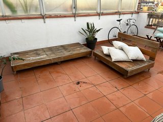 Conjunto Sofás Palets Terraza Madera