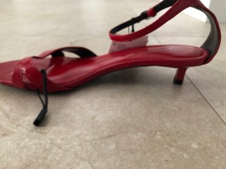 Sandalias Zara Piel Rojas Talla 39 De estreno