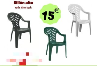 Sillón resina respaldo alto