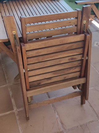 Conjunto Mesa y Sillas Jardín Madera