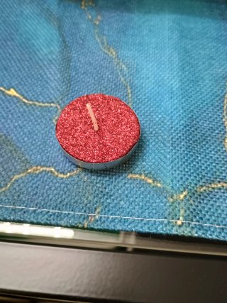 Candela rossa glitterata