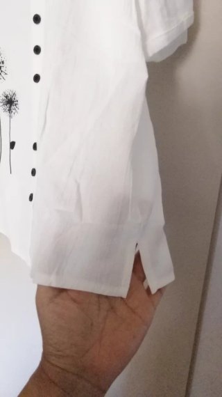 Blusa Oversize bianca con stampa Retrò nera