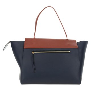 CELINE Belt bag Hand Bag Leather Navy Gold Auth