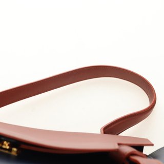 CELINE Belt bag Hand Bag Leather Navy Gold Auth