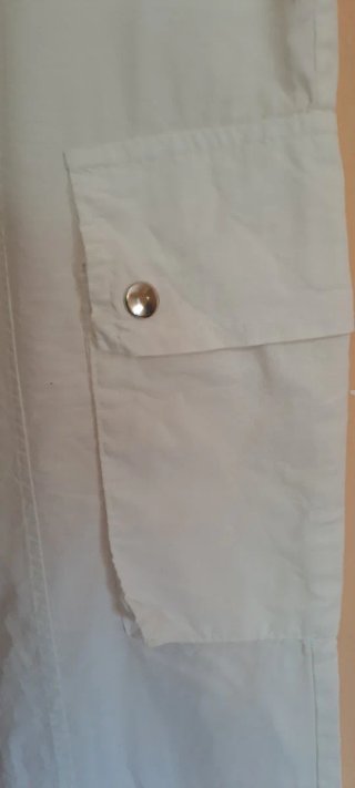 Pantaloni cargo bianchi donna con tasche