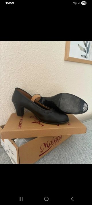 Zapatos Flamenco Si.Rocio Talla 38 Negros
