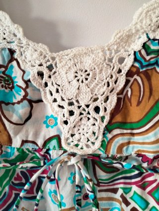 Blusa Talla S Estampada Crochet