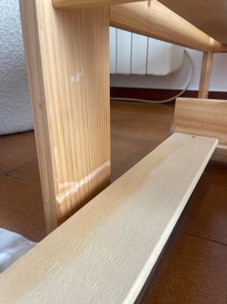 Cama individual madera maciza con cama nido.
