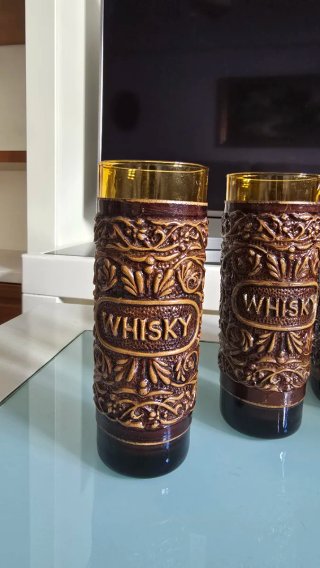 Set Botella y Vasos Whisky Marrón