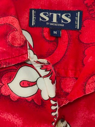 Camicia uomo STS by Santostefano floreale rossa
