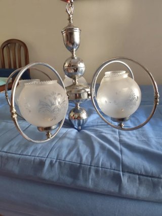 Lámpara colgante antigua de cristal