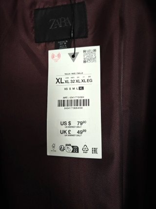 Chaqueta bomber efecto piel burdeos Zara nueva